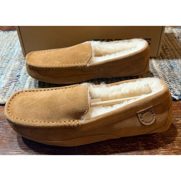 Fireside By Dearfoams Men\'s Melbourne Genuine Shearling Moccasin Slippers -9 main image 2